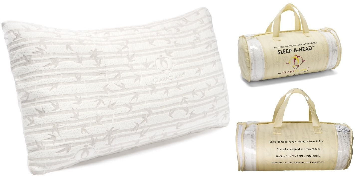 2 PACK Memory Foam Bamboo Gel Pillow by Clara Clark Available in King