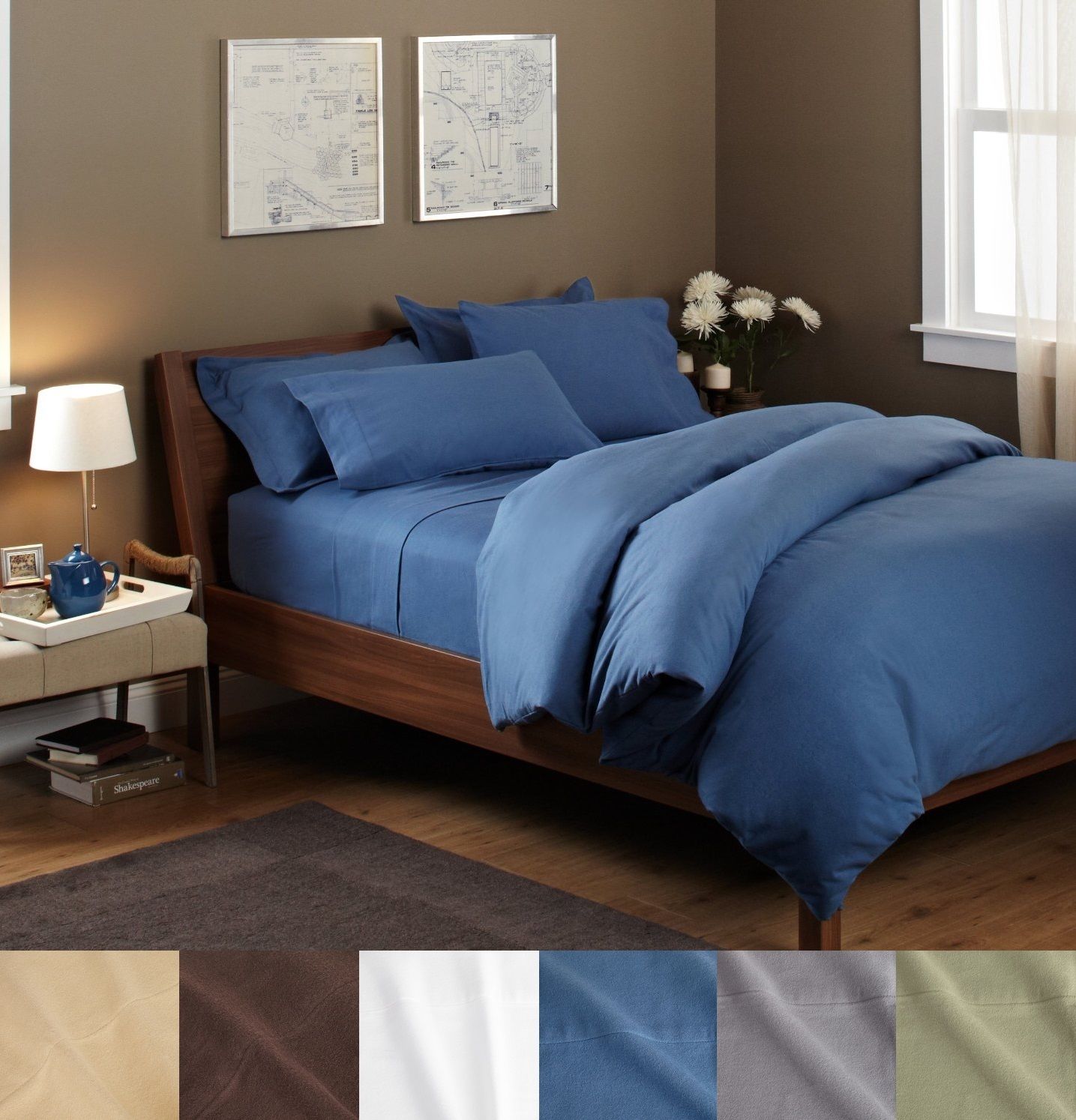 100 Egyptian Cotton Flannel Pillowcases Set of Two Pillow Covers Per