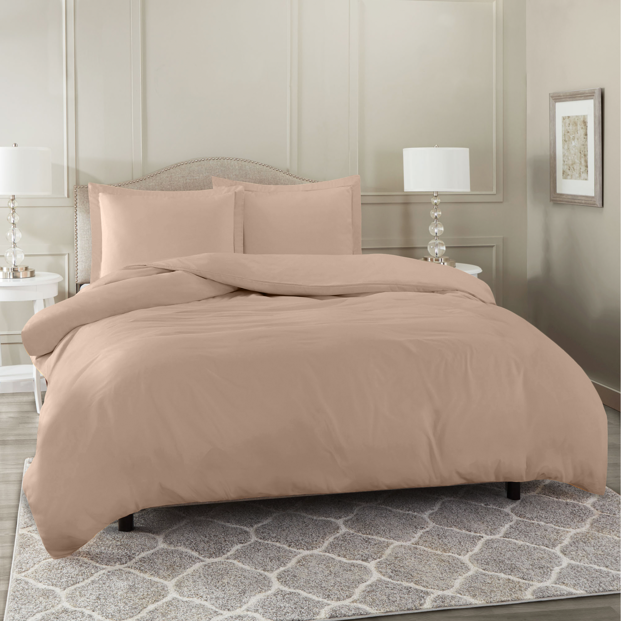 Duvet Cover Set Soft Brushed Comforter Cover Wpillow Sham Taupe King Ebay 