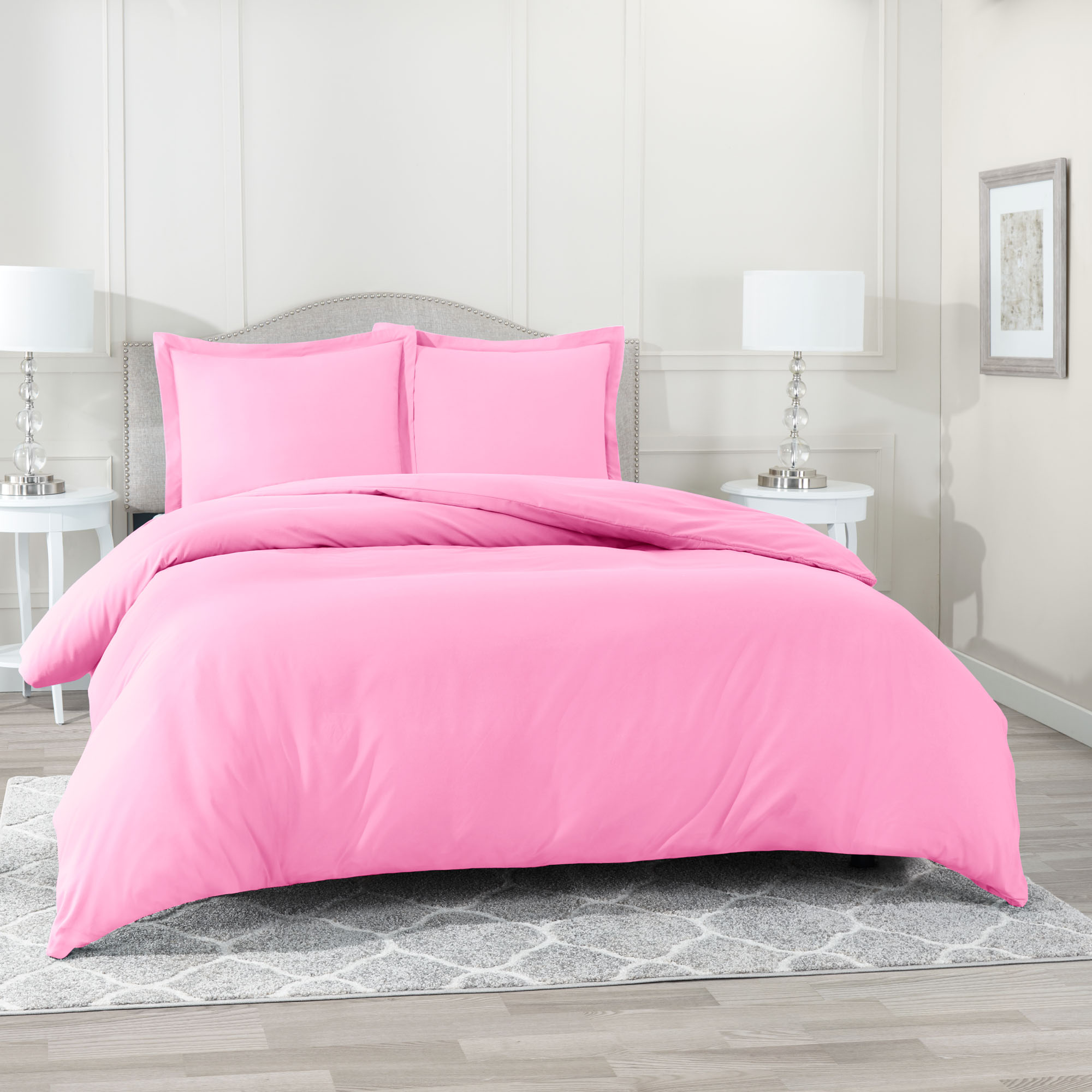 Duvet Cover Set Soft Brushed Comforter Cover W/Pillow Sham, Light Pink Twin eBay