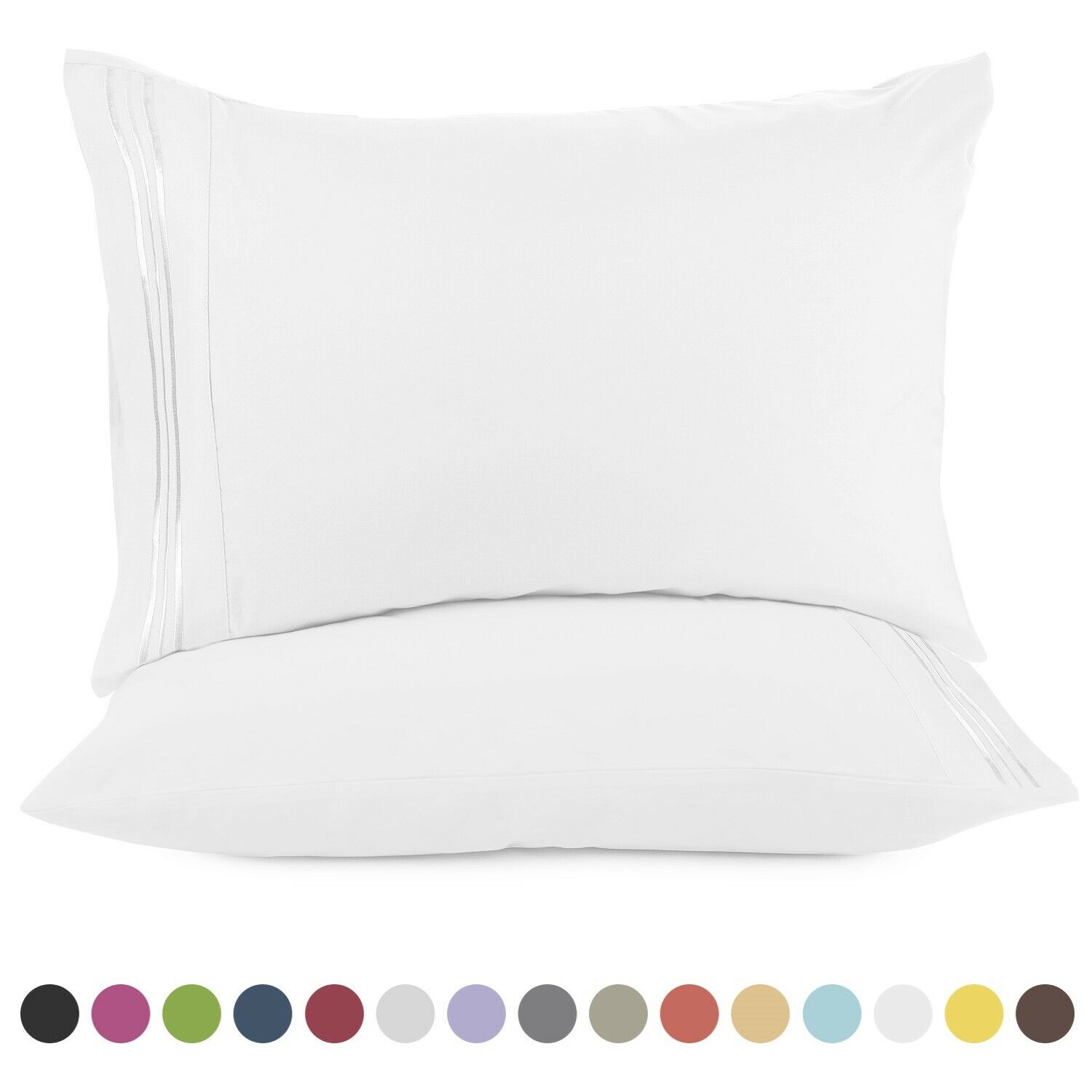 1800 Pillow Case Set Standard or King Ultra Soft Pillowcase Set of 2