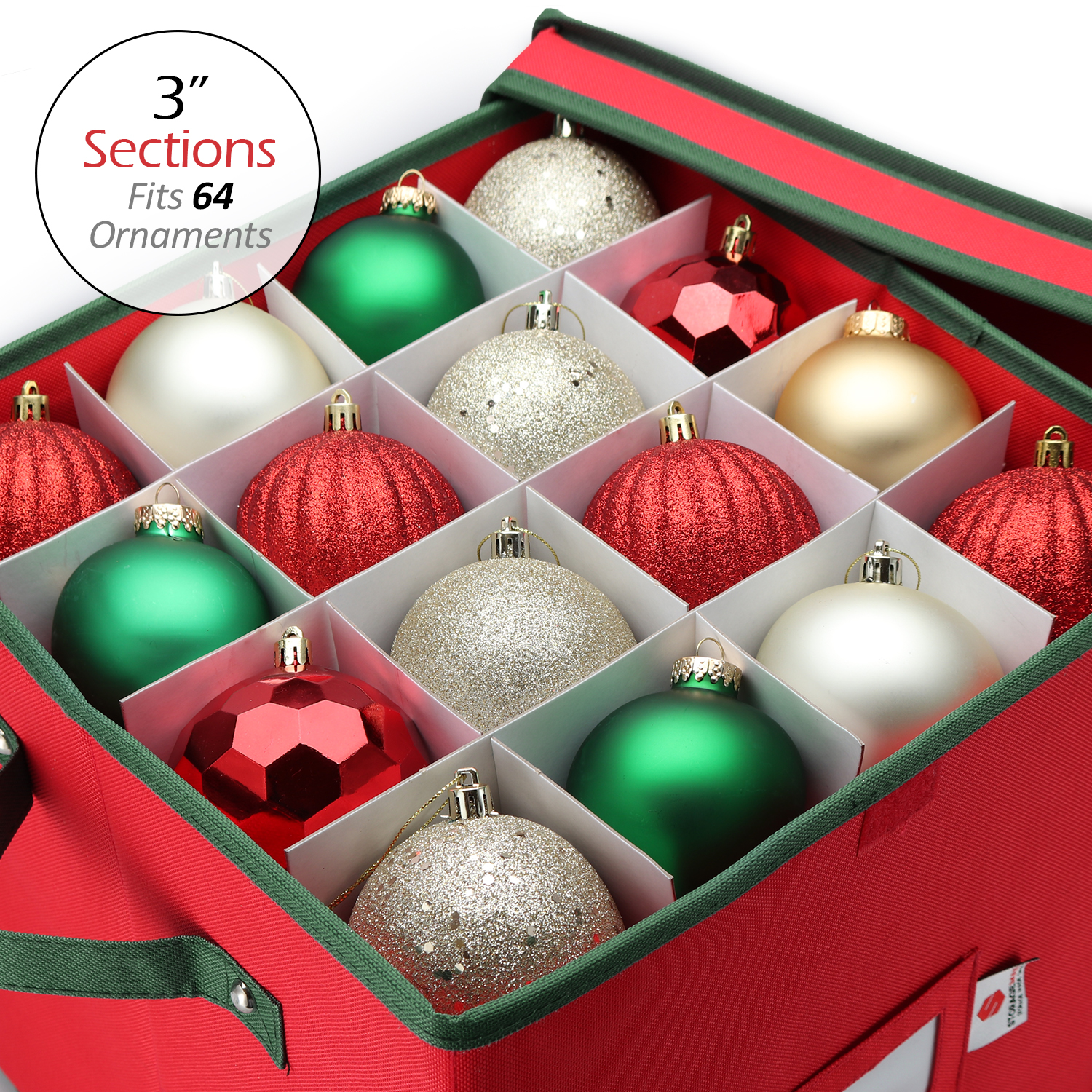 Christmas Ornament Storage Box 64 Balls Heavy Duty