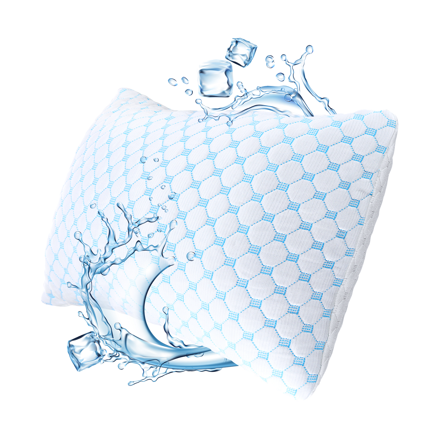 Memory Foam Cooling Pillow Heat and Moisture Reducing Ice Silk and Gel