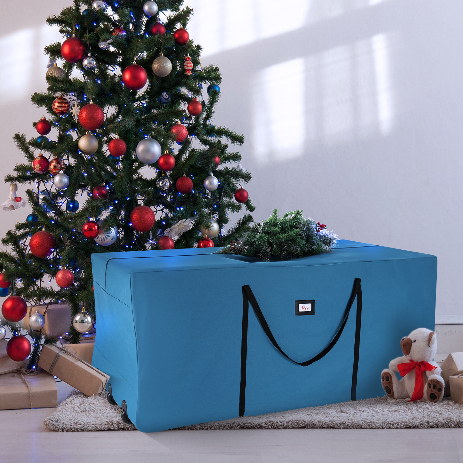 Christmas Tree Storage Bag Up to 7.5 Foot Disassembled Tree W/ Handles & Wheels eBay