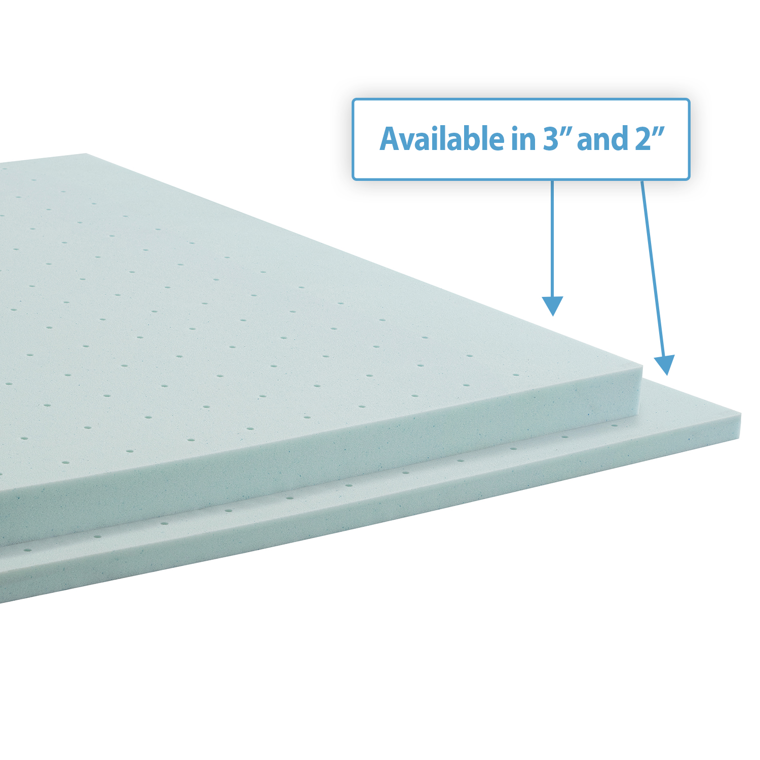 Memory Foam Mattress Topper 2 or 3” Gel Infused Ventilated Design