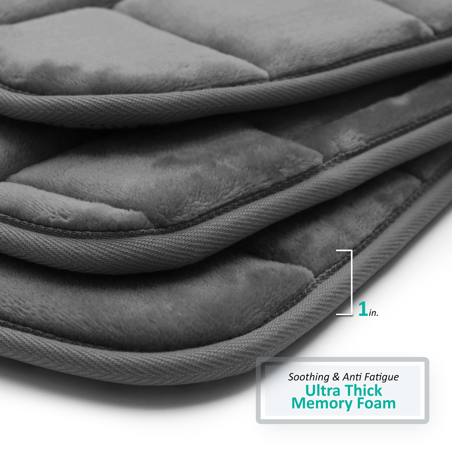 Memory Foam Non Slip anti Fatigue Bath Mat, Thick Absorbent Plush Velvet  Bathro